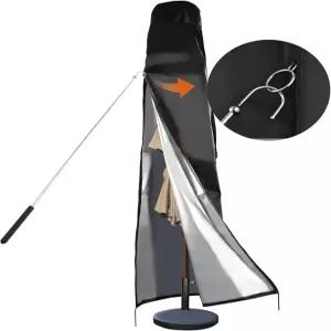 도퍼트 파티오 우산 커버 - 방수 기능이 있는 시장 파라솔 최대 12피트 420D 야외 튼튼한 지퍼 상단 통풍구