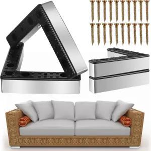 레이누오센 4개 1.06인치 높이 파티오 가구 라이저 1형 야외 방수 플라스틱 소파 다리 교체용 발 마당