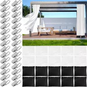 11월 봄 10일 야외 커튼 웨이트 세트 가제보 파티오 텐트 식탁보 7.5인치*8.7인치 금속 클립 30개로 30온스