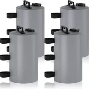 캐노피 워터 웨이트 백 88파운드 텐트 4개 다리 휴대용 10L 방풍 고정 야외 팝업 가제보 쉘터 4팩 그레이