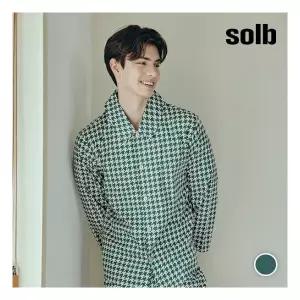 [솔브] 면100% 하운드 투스체크 셔츠 남성 파자마(SPAE104M)