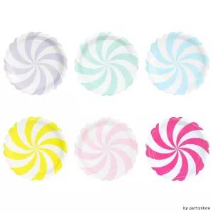 PW-SA 롤리팝 파티접시 18cm (6개입) 종이접시 EZI1+5Isd