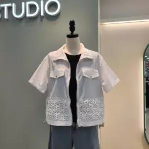 [수스]밑단 레이스 자켓점퍼 S252BJP655 /블랙,화이트_YS