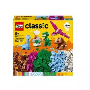 레고 클래식 학습교재 수업교구 유치원 어린이 선물 다양한 색상과 모양의 브릭 공룡 모델 만들기