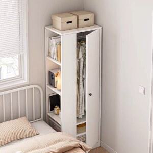 코너옷장 슬림 화이트 옷장 4도어 작은방 침실 1개 서랍장 호두 북유럽 공간활용 다드림