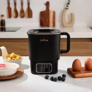 온휴 휴대용 스테인레스 멀티 전기쿠커 전기냄비 1L 라면포트 캠핑 여행요 프리볼트 조리모드 OHA-EK10TB 블랙