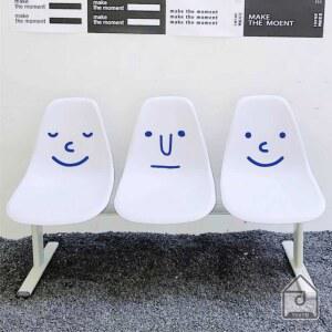[스티커] 버스정류장 의자 장식 스티커 다용도 플라스틱벤치 카페 플라스틱 공항의자