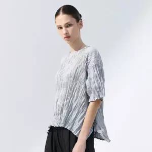 [플리츠미](의정부점)플리츠 썸머 핸드 크링클 블라우스_HPBLM025H11