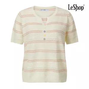 [롯데백화점]르샵 트임넥 레인보우 버튼 펀칭 니트 BQ4KP005A