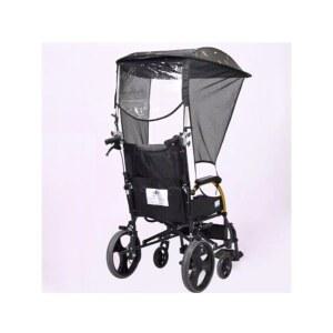 휠체 늘막 우산 차양 차양막 가림막 부착 메시 레인 통 전동휠체어 레인커버