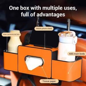 카시트 등받이 수납함 다기능 차량용 티슈 케이스 뒷좌석 컵홀더 후크 자동차 액세서리