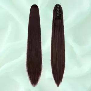 스트레이트 붙임머 집게형 예쁜 키치한 인모 가발