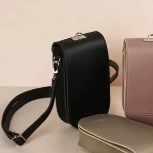 미니 크로스백 덮개형 카드 지갑 가방 블랙