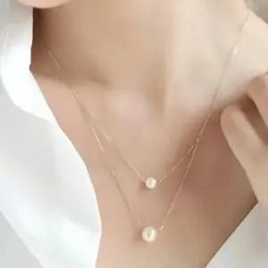 목걸이 더블라인 더블진주 AFu6+7YeC