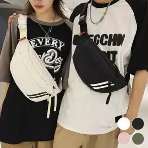 가죽 슬링백가방 메신저백 대학생 허리색 코디 여행 의류