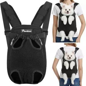 Pawaboo 애완동물 캐리어 백팩 펫 프론트 개 고양이 레그 아웃 여행용 하이킹 캠핑용 이지 핏 소형견 가방