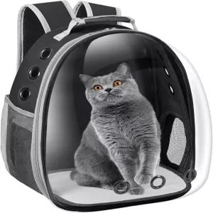 소형 중형 고양이 강아지 반려동물 캐리어 백팩 우주 캡슐 여행 하이킹 워킹 캠핑용 블랙