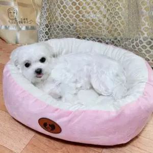 [반려] 애견쿠션 이불 방석 반려견 강아지 원형 극세사개방석 고양이