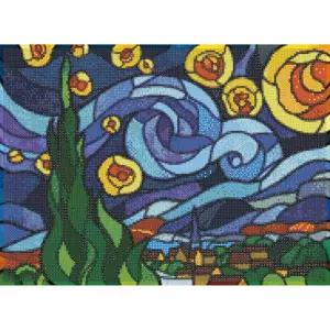 글라스아트 별이빛나는밤에 패브릭 보석십자수 38x52 패브릭형보석십자수