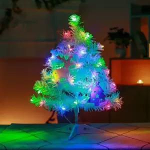 (은하수) 30구 투명선 피켓 LED 칼라전구 2.7m 건전지 크리스마스 트리전구