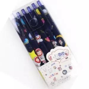 [문구/오피스] 우주여행 학용품 6P 문구 네이비 필기구 5개세트 중성펜