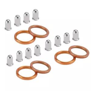 혼다 골드윙 GL1500 발키리 룬을 위한 브루스 앤 샤크 배기 개스킷 6개 및 캡 너트 12개