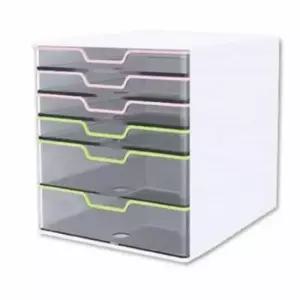 [문구/오피스] 6단 문구정리함 서류함 지류함 종이수납장 투명 책상정리함 서류정리함