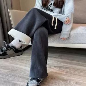 여성 3컬러 기모 안감 보온성을 높인 와이드 밴딩팬츠 기모바지