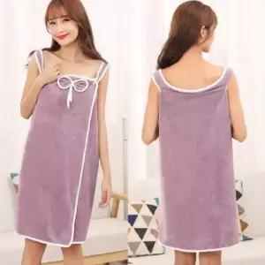 가운 여성 보들보들 부드러운 극세사 리본 샤워