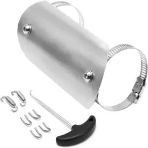 배기 열 차단 머플러 파이프 덮개 보호대 모조 탄소 섬유 스테인리스 스틸 (D)