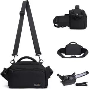 Cwatcun 허리 카메라 케이스 DSLR SLR 가방 슬링 숄더 방수 팩 사진작가 하이킹 촬영 여행용 남성용
