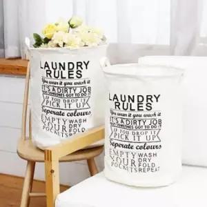 [생활] 보관용 세탁 수납 캔버스 바구니 원형