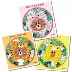 라인프렌즈 정글 브라운 (3종) (스티커) 보석십자수 패브릭형보석십자수