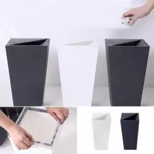 뚜껑없는쓰레기통 화이트 모던 사각 휴지통 뚜껑 없는 주방 욕실 사무실 슬림 쓰레기통