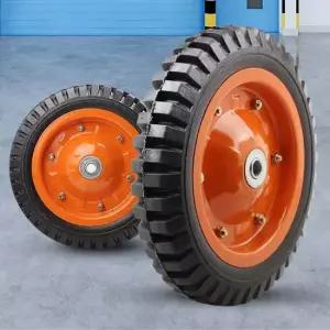 통바퀴 14 바퀴(휠) 캐스터 에어 고무발통 수레 고하중 바퀴