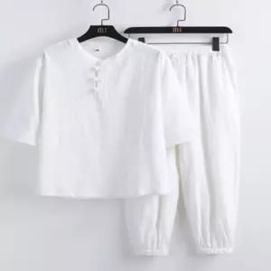 남자 삼베 세트 여름 모시옷 반소매 모시 남성 인견옷