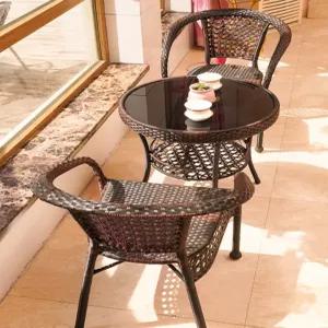 라탄 의자 테이블 세트 루프탑 발코니 베란다 펜션
