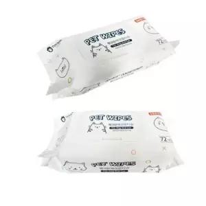 [반려] 반려동물 데일리 케어 72매 위생청결 발관리 티슈 10팩 물 강아지 고양이