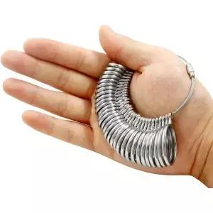 라이트엑스페 링 사이즈 측정 도구 31개 아연 합금 핑거 미국 0-15 하프 포함