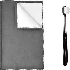 Syflibb 1PCS 주얼리 클리닝 천 실버 폴리싱 금 다이아몬드 플래티넘 보석 코인 블랙 위한 울트라 소프트