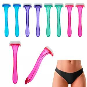 8pc 비키니 면도날 - 보호 커버가 있는 밸류 팩 미니 면도기 3.5인치 편리한 여행용 사이즈 제모 도구
