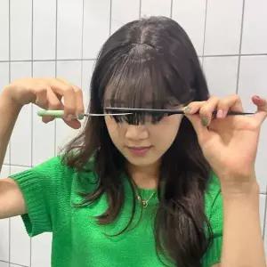 시스루뱅 앞머리 부분가발 자연갈색