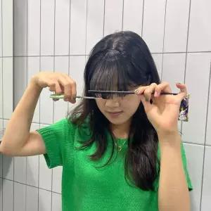 시스루뱅 앞머리 부분가발 블랙