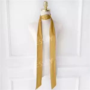 길게 목 벨벳 네커치프 장식 블라우스 좁은 실크 봄 넥타이 용 커버 스카프