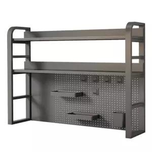 책상상부장 타공판 선반 걸이 블랙 55cm 데스크 학생 랙 책장 락+칠판 3단