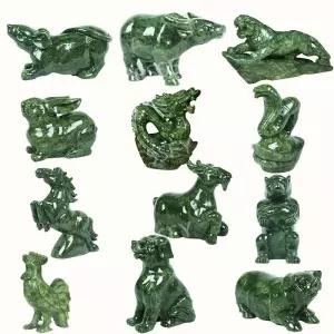 천연옥 양 쥐 토끼 용 장식구 옥돌 십이간지 원숭이 돼지 인테리어소품 장식품 소 닭