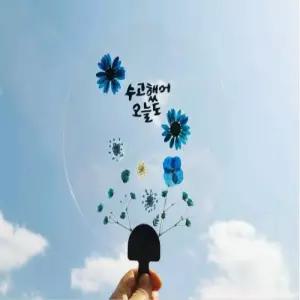 (TD) (집콕) 압화 투명 여름 부채 만들기 - 1인세트