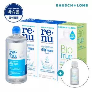 바슈롬 리뉴 후레쉬 500ml x 2개 + 바이오트루 500ml x 1개 바이오트루 60ml 증정 소프트 렌즈 세척액