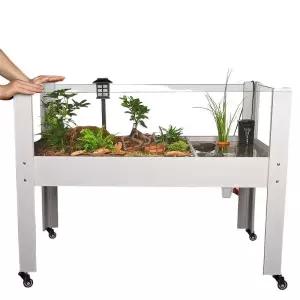 대형 반수생 수조 거북이 사육상자 어항 수족관 오픈형 사육장 이동식 바퀴형 60cm