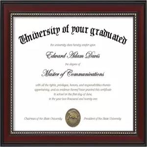 고화질 유리로 8.5x11 디플로마 인증서 프레임 벽과 테이블탑을 위한 학위 문서 금 구슬이 있는 마호가니